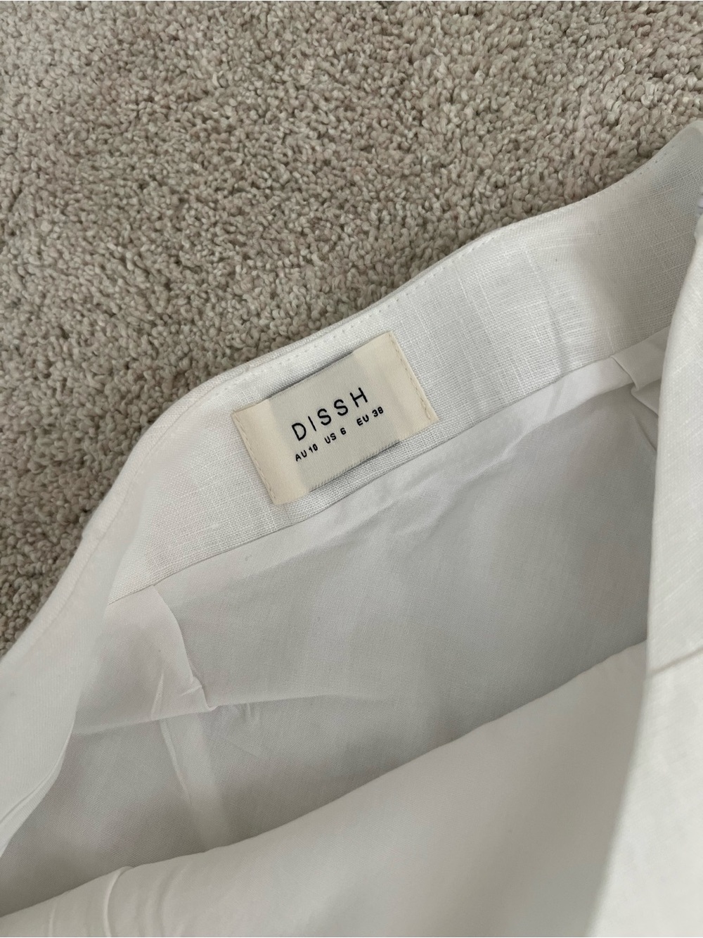 DISSH Syrah White Linen Midi Skirt - Size 6 - Picture 9 of 10